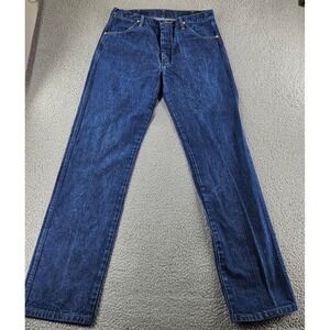 Wrangler Jeans Mens 36x34 Blue Denim 13MWZ Straight Leg Cowboy Cut Western Chore